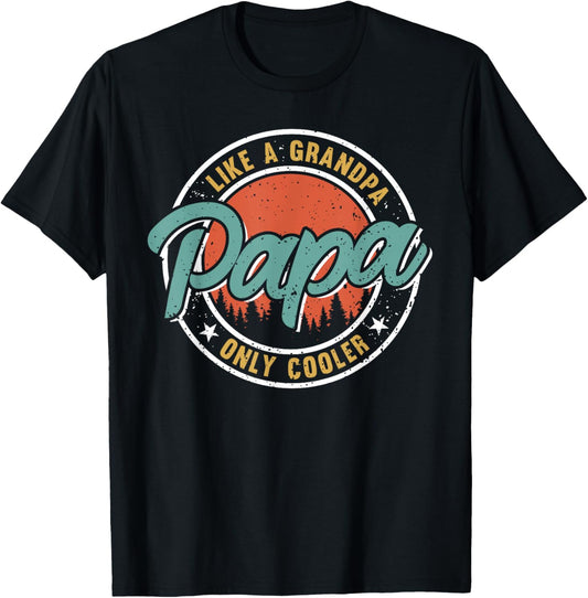 Funny Papa Design for Grandpa Papi Papaw from Grandkids Papa T-Shirt - T-Shirt | Black