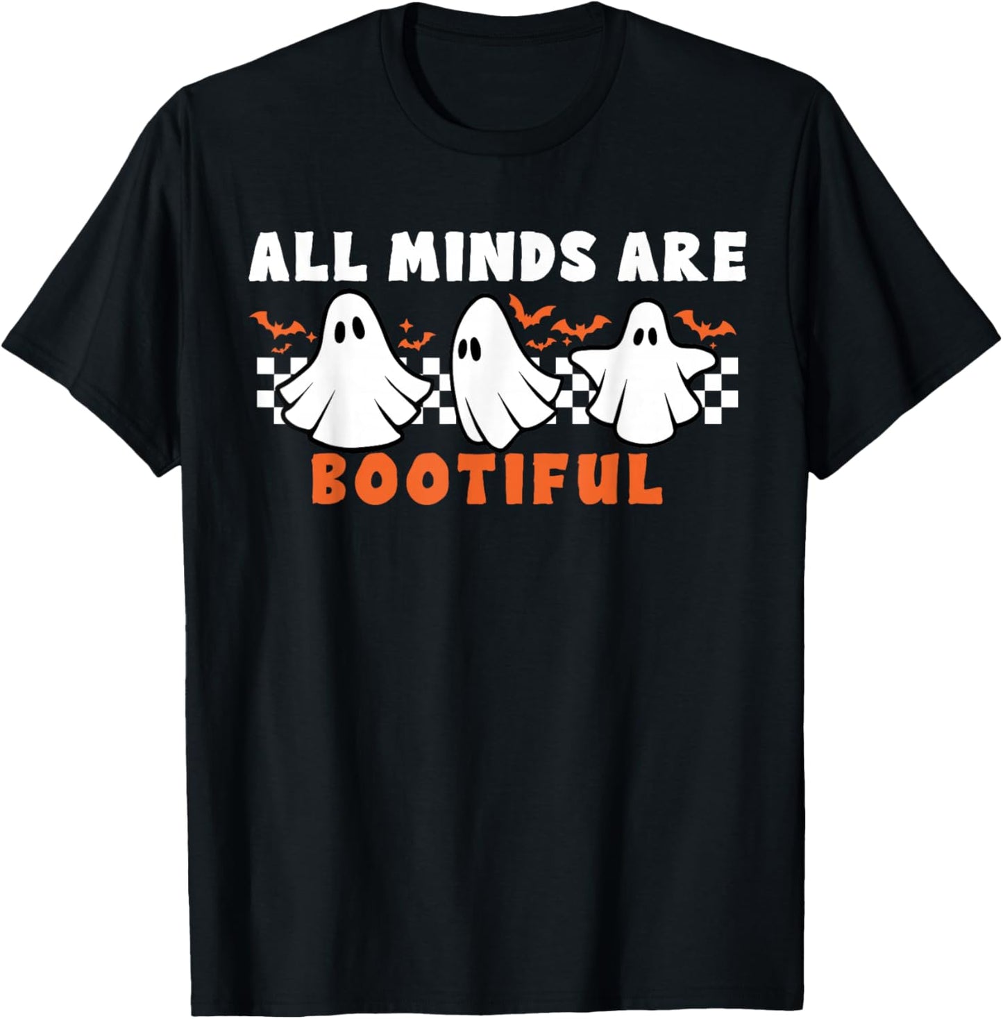 Mental Health Autism Awareness Ghost Teacher Halloween T-Shirt - T-Shirt | Black
