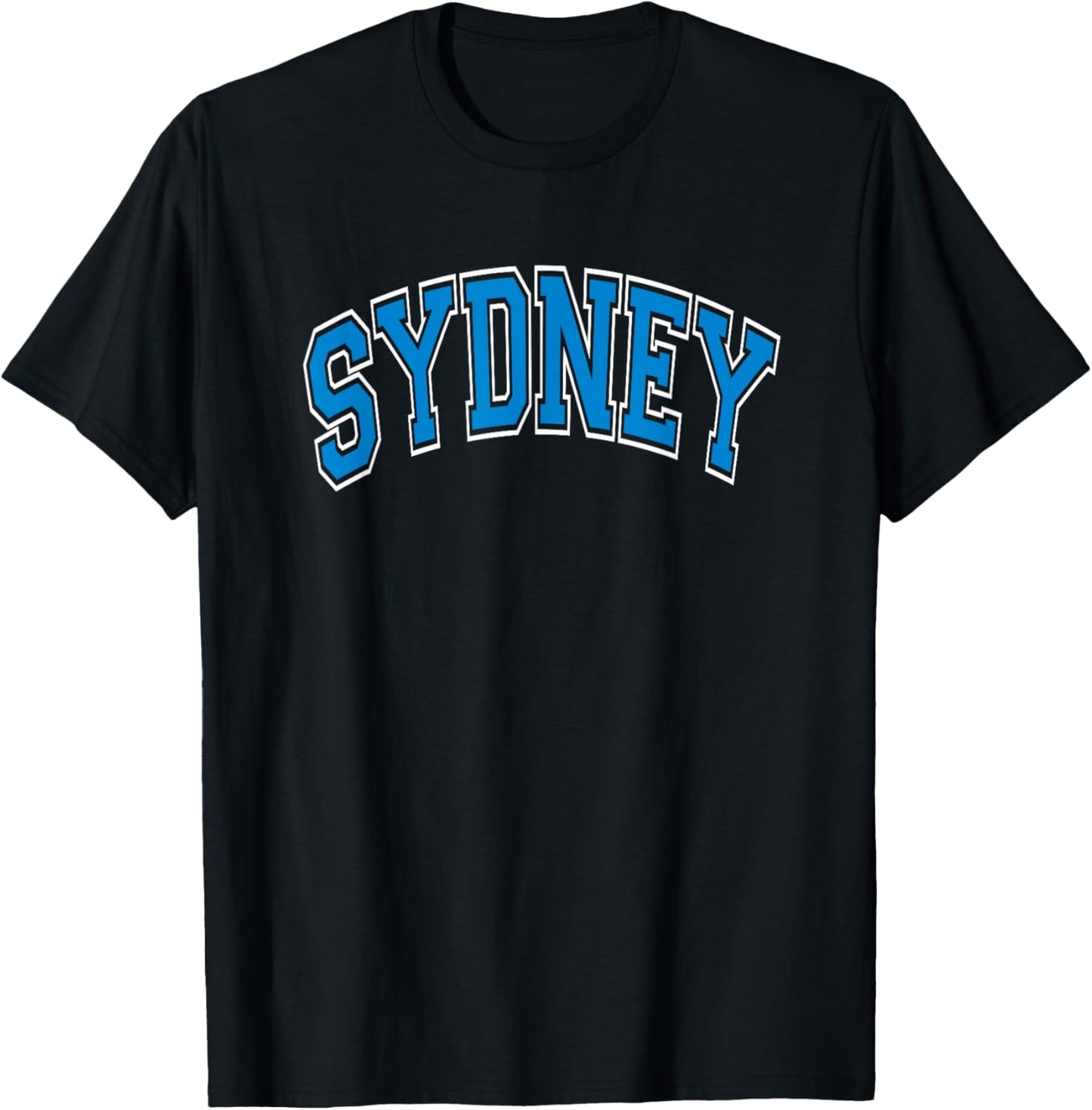 Sydney Arched Blue Text T-Shirt - T-Shirt | Black