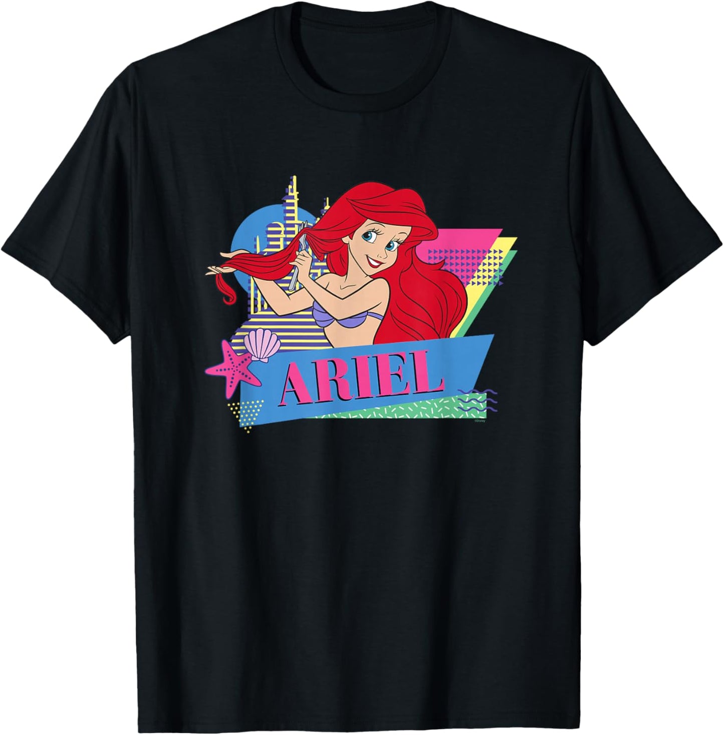 Disney The Little Mermaid Retro Couples Matching Ariel T-Shirt - T-Shirt | Black