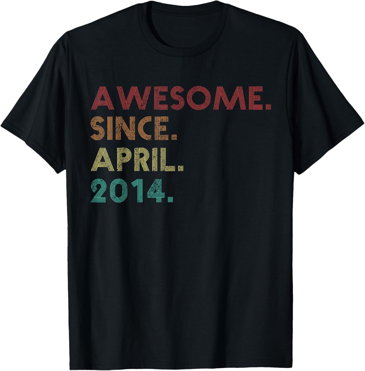 Awesome Since April 2014 Funny 11th Birthday T-Shirt - T-Shirt | Black