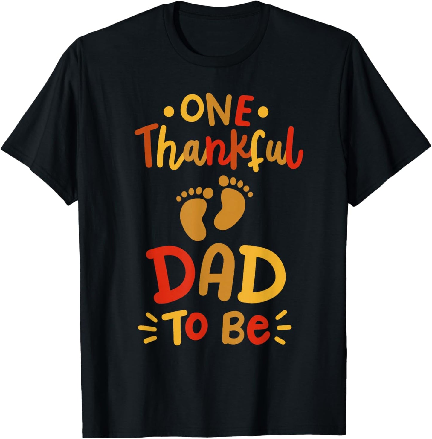 Thanksgiving Pregnancy Announcement Thankful Dad Family T-Shirt - T-Shirt | Black