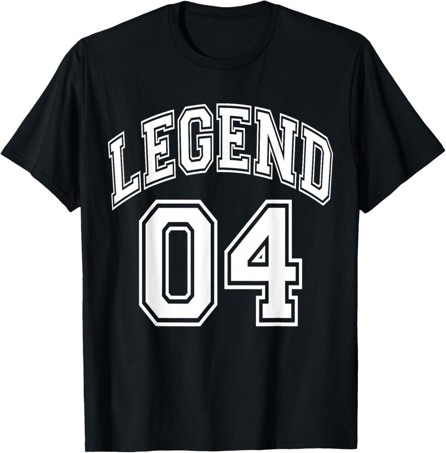 Legend 04 Number Varsity Team - 04th Birthday & 04 Years Old T-Shirt - T-Shirt | Black