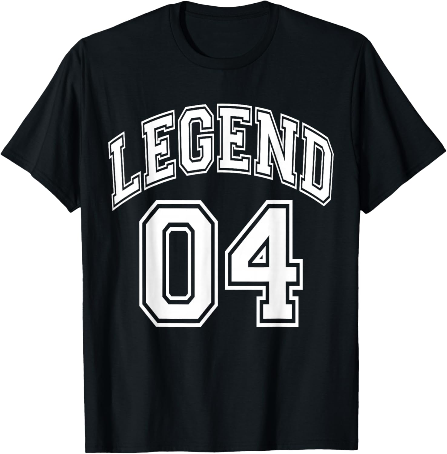 Legend 04 Number Varsity Team - 04th Birthday & 04 Years Old T-Shirt - T-Shirt | Black