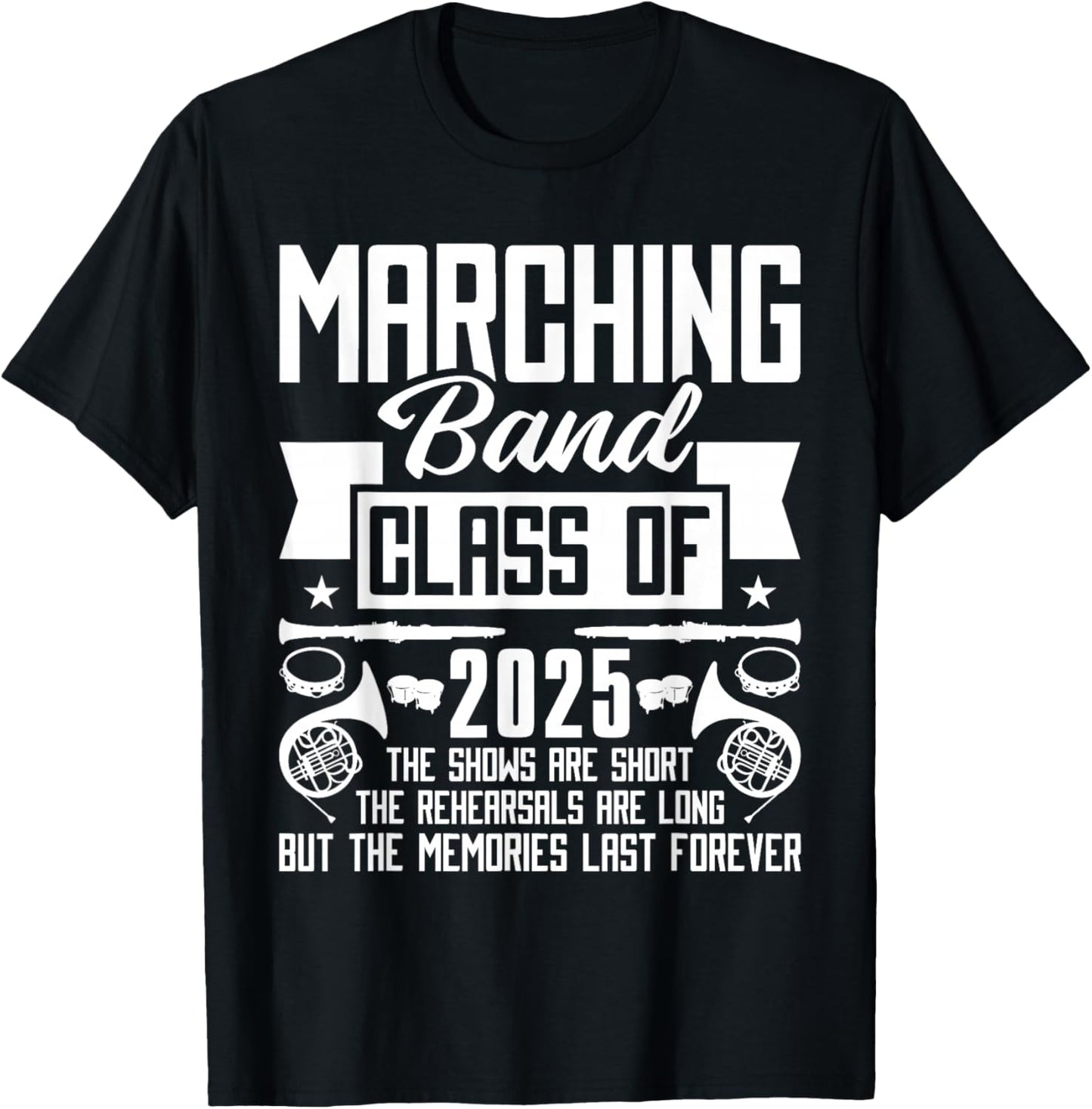 Class of 2025 Marching Band Senior 2025 T-Shirt - T-Shirt | Black