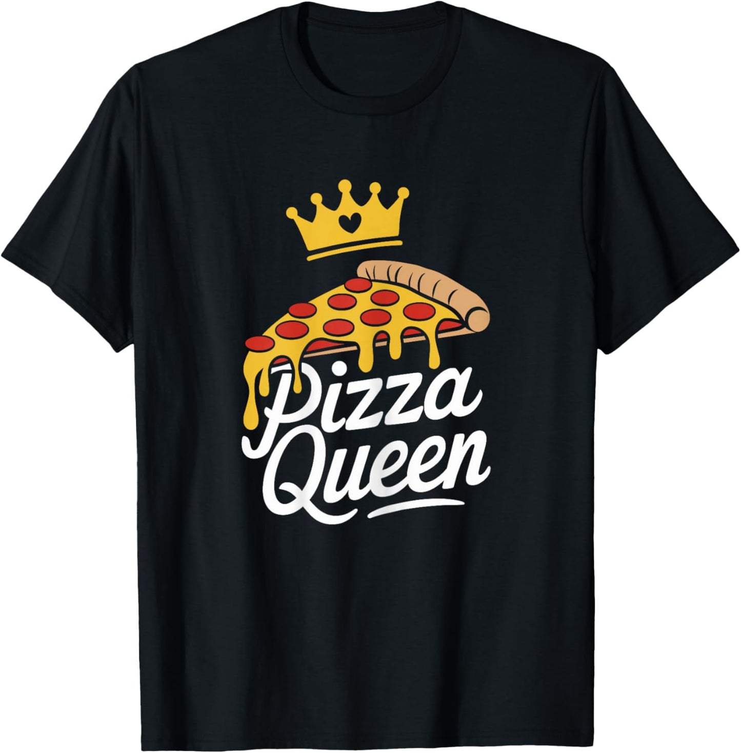 Pizza Queen Girl Loves Pizza Funny Pizza Lover T-Shirt - T-Shirt | Black