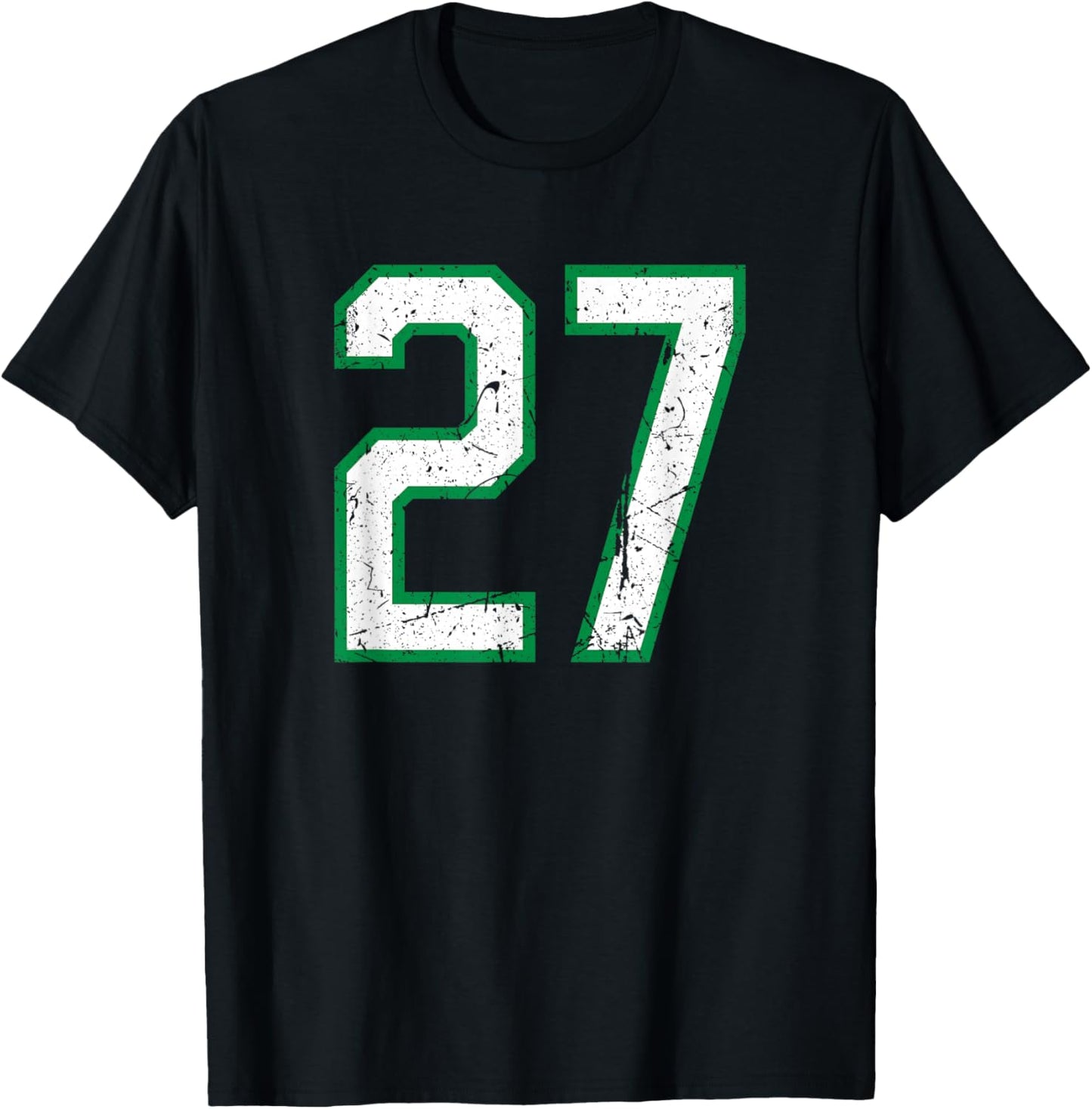 Vintage Sports Number #27 T-Shirt - T-Shirt | Black