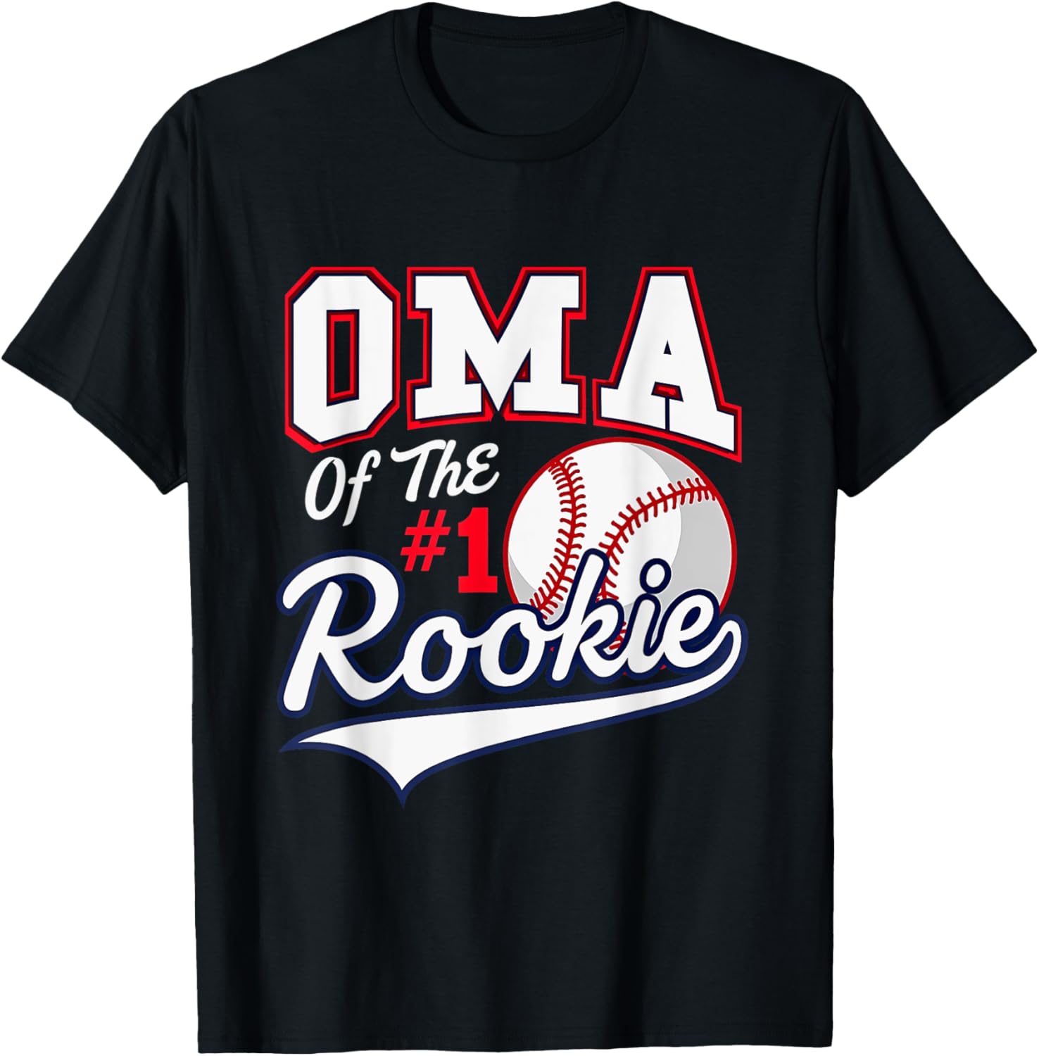 Retro Grandma Oma Of The Number 1 Rookie Baseball T-Shirt - T-Shirt | Black