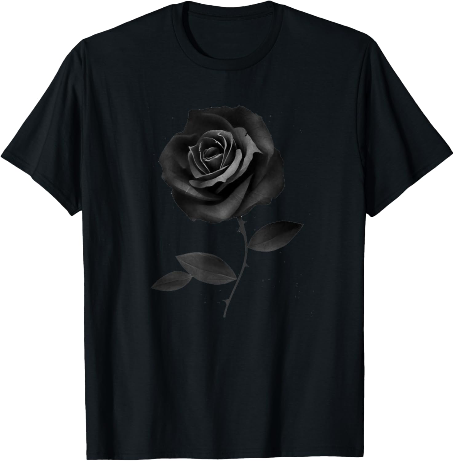 Beautiful Black Rose Flower Silhouette T-Shirt - T-Shirt | Black