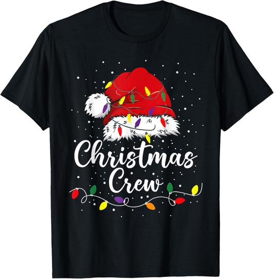 Christmas Crew Family Group Matching Christmas Pajama Party T-Shirt - T-Shirt | Black