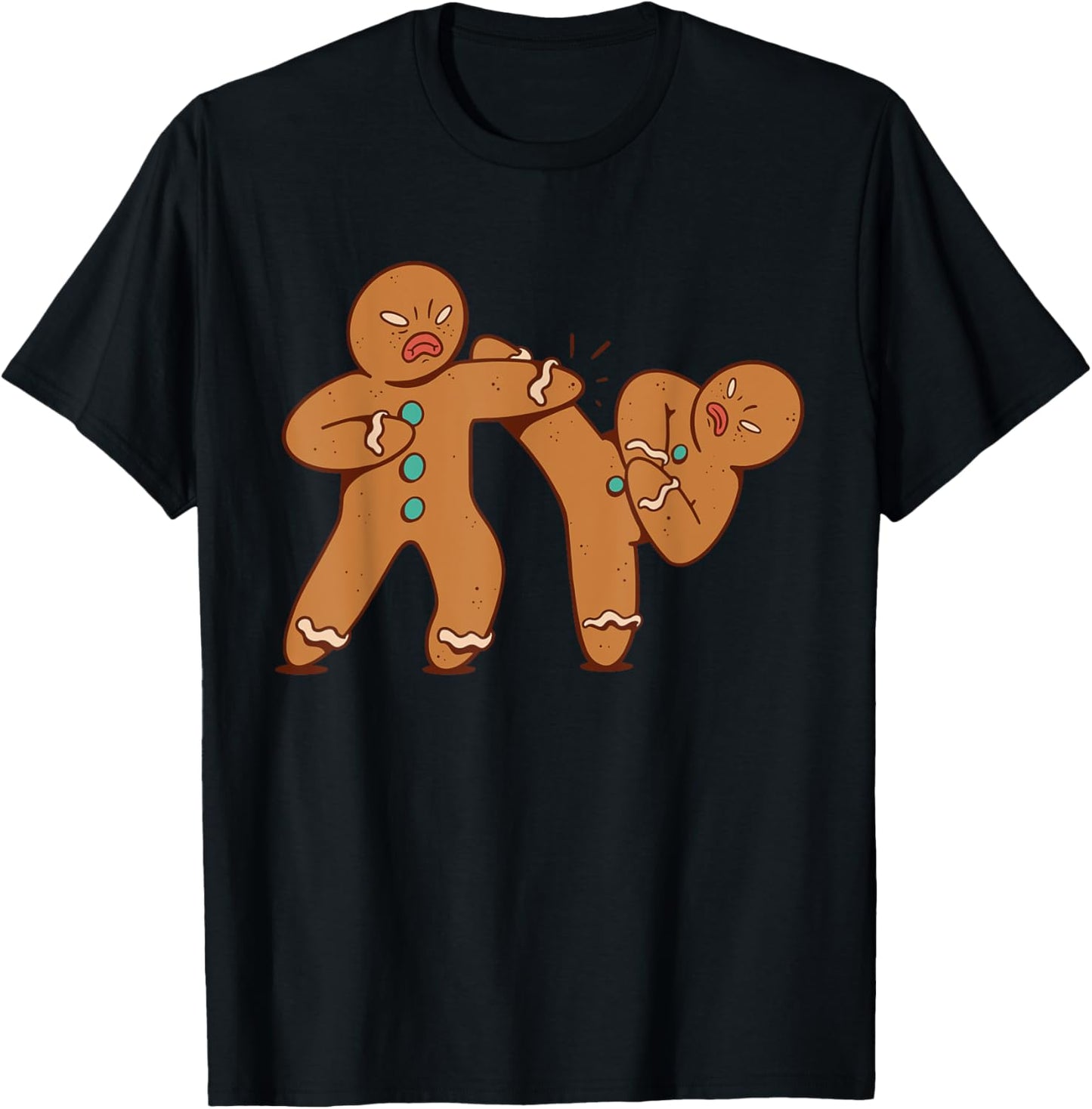 Funny Gingerbread Man Karate Cookie Funny Christmas T-Shirt - T-Shirt | Black