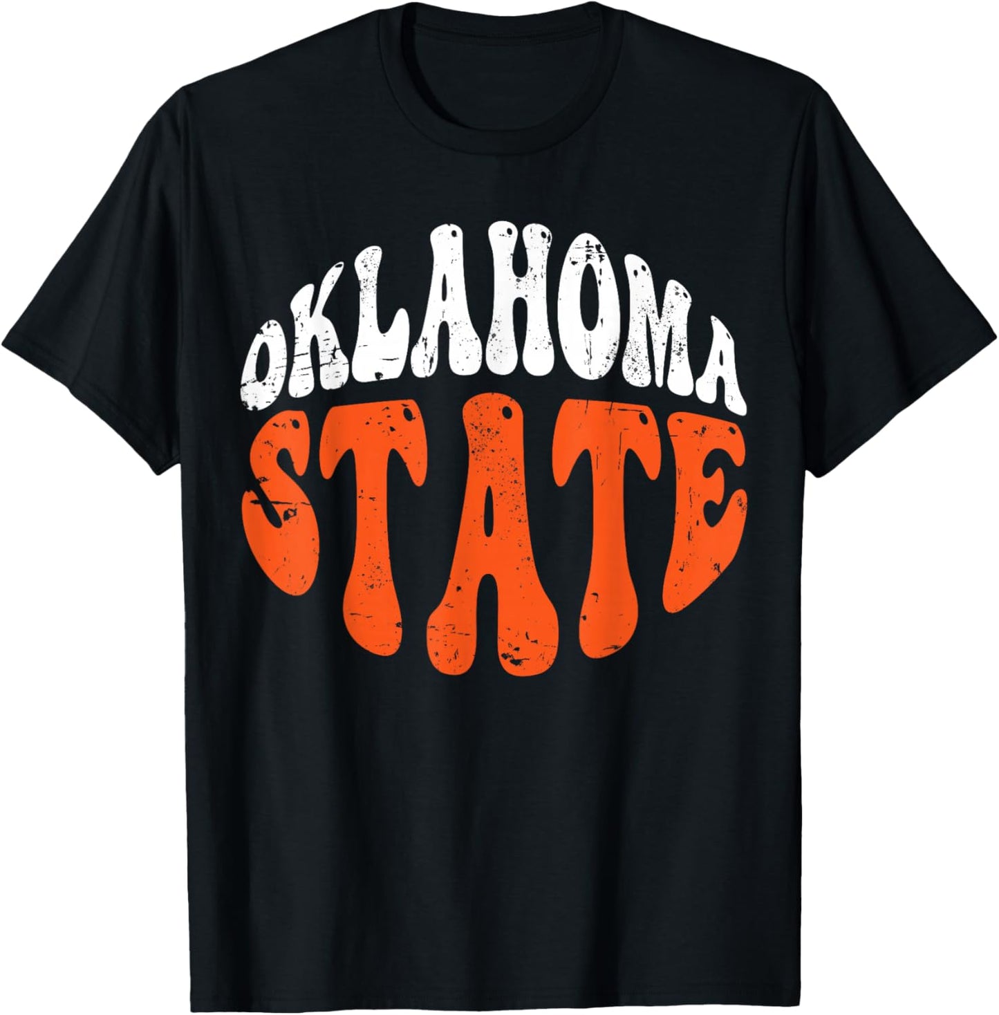 Oklahoma State .Retro Vintage Distressed Design American T-Shirt - T-Shirt | Black