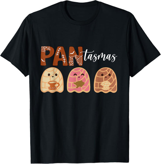 Funny Pantasmas Ghost Funny Spooky Conchas Mexican Ghost T-Shirt - T-Shirt | Black