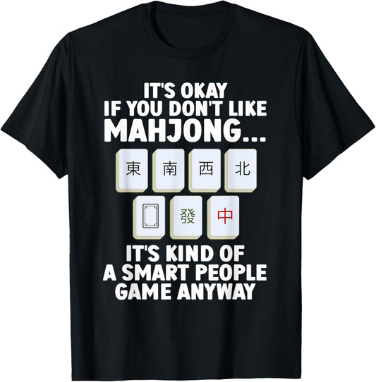 Best Mahjong Design Women Tile Game Mahjong Player T-Shirt - T-Shirt | Black