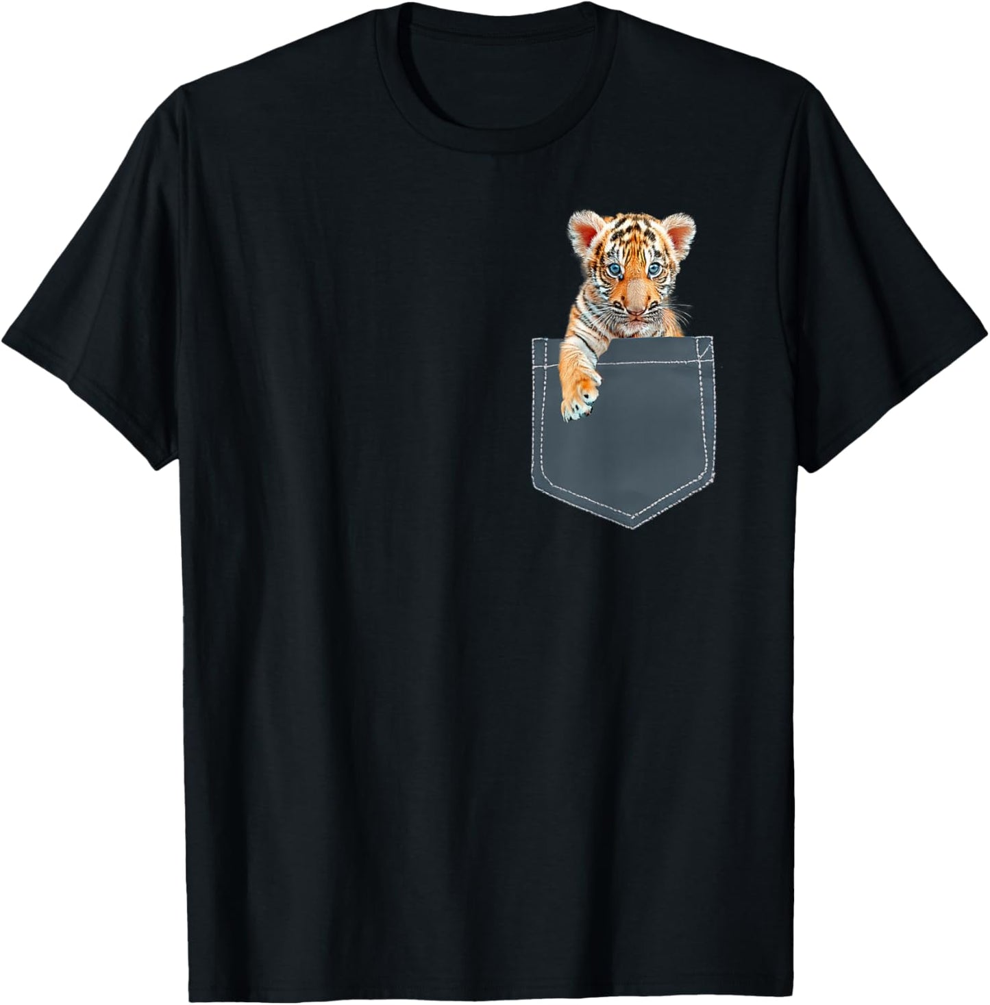Tiger Shirt - Tiger Cub in Pocket Shirt , Women, Kids T-Shirt - T-Shirt | Black