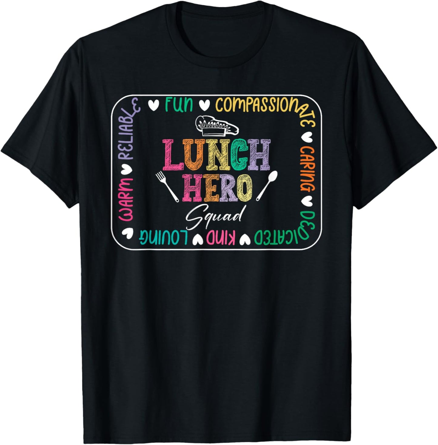 Cute Lunch Hero Squad Funny School Cafeteria Worker Cooking T-Shirt - T-Shirt | Black