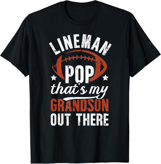 Football Lineman Pop Proud Pop Of A Football Lineman T-Shirt - T-Shirt | Black