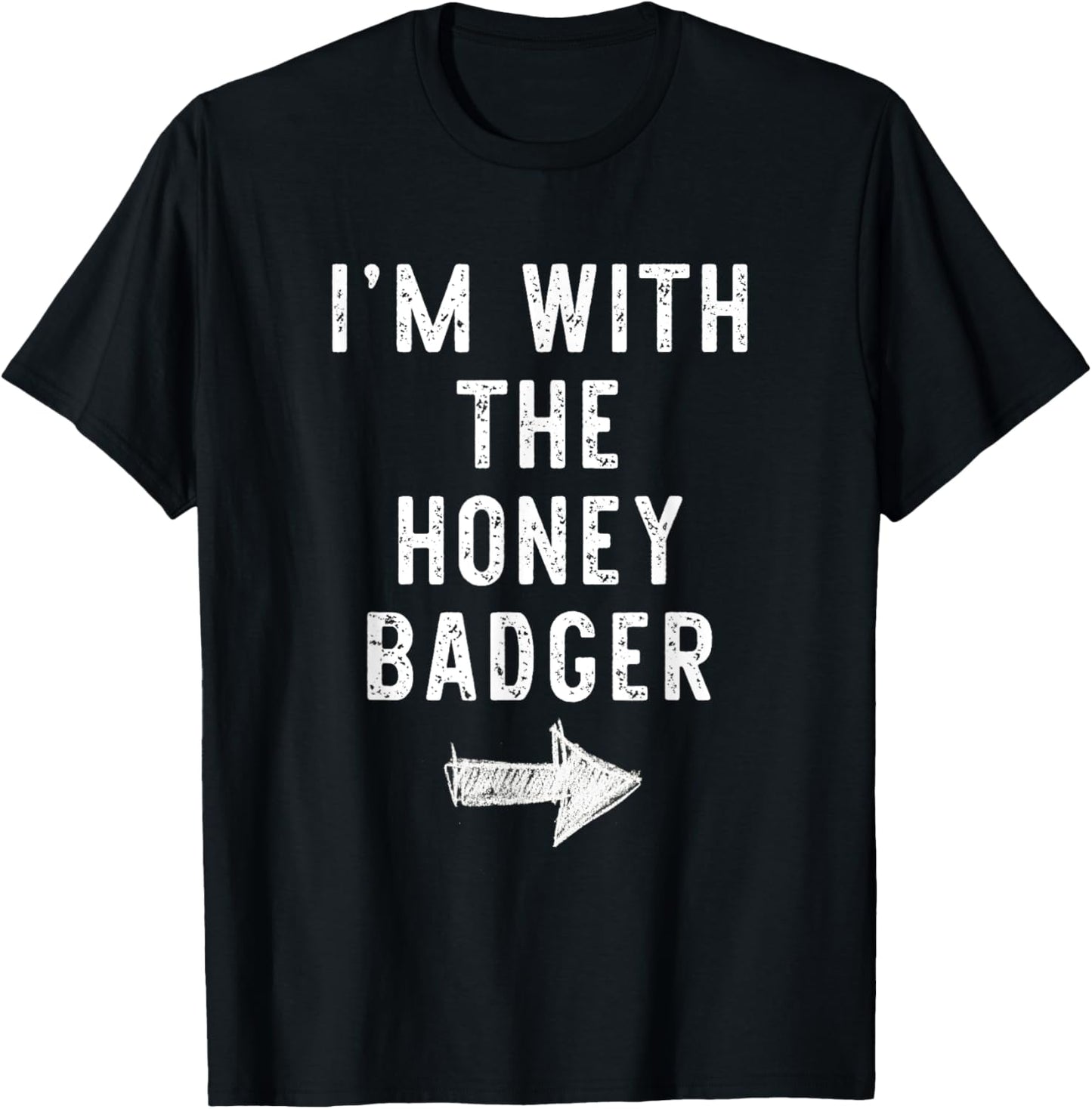 I'm With The Honey Badger Costume Halloween Matching Couple T-Shirt - T-Shirt | Black