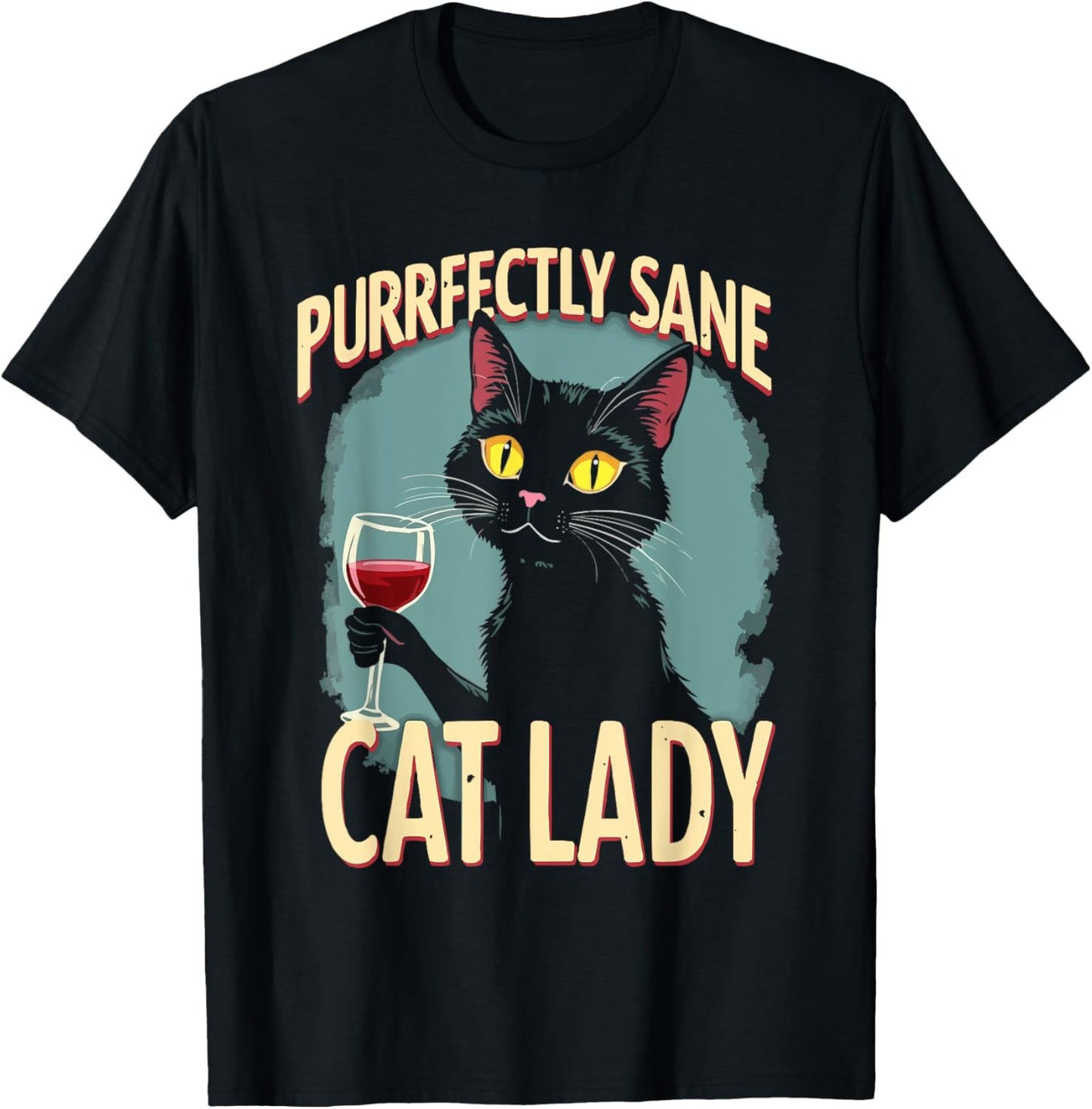 Wine Cat Owner Kitty Meow Alcohol Drinking Winemaker T-Shirt - T-Shirt | Black