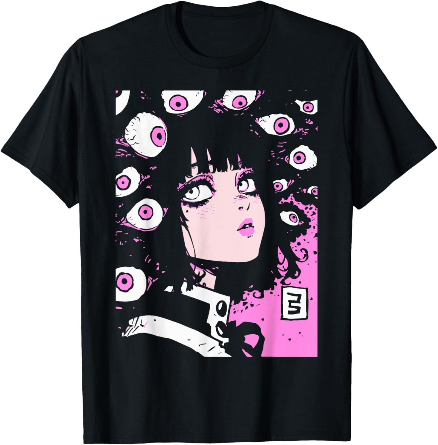 Horror Anime Manga | Japan Japanese Creepy Kawaii Goth T-Shirt - T-Shirt | Black