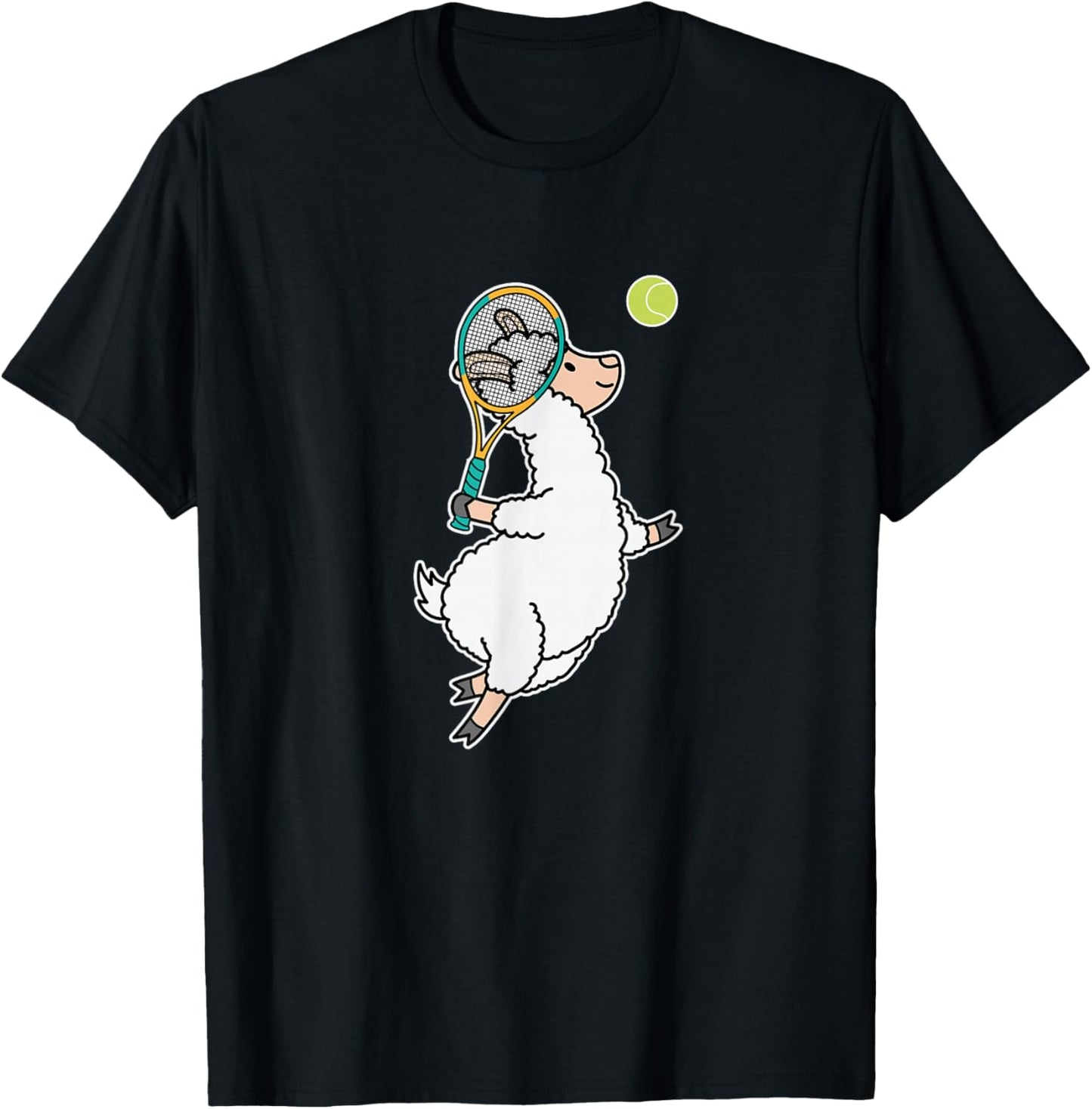 Llama plays Tennis T-Shirt - T-Shirt | Black