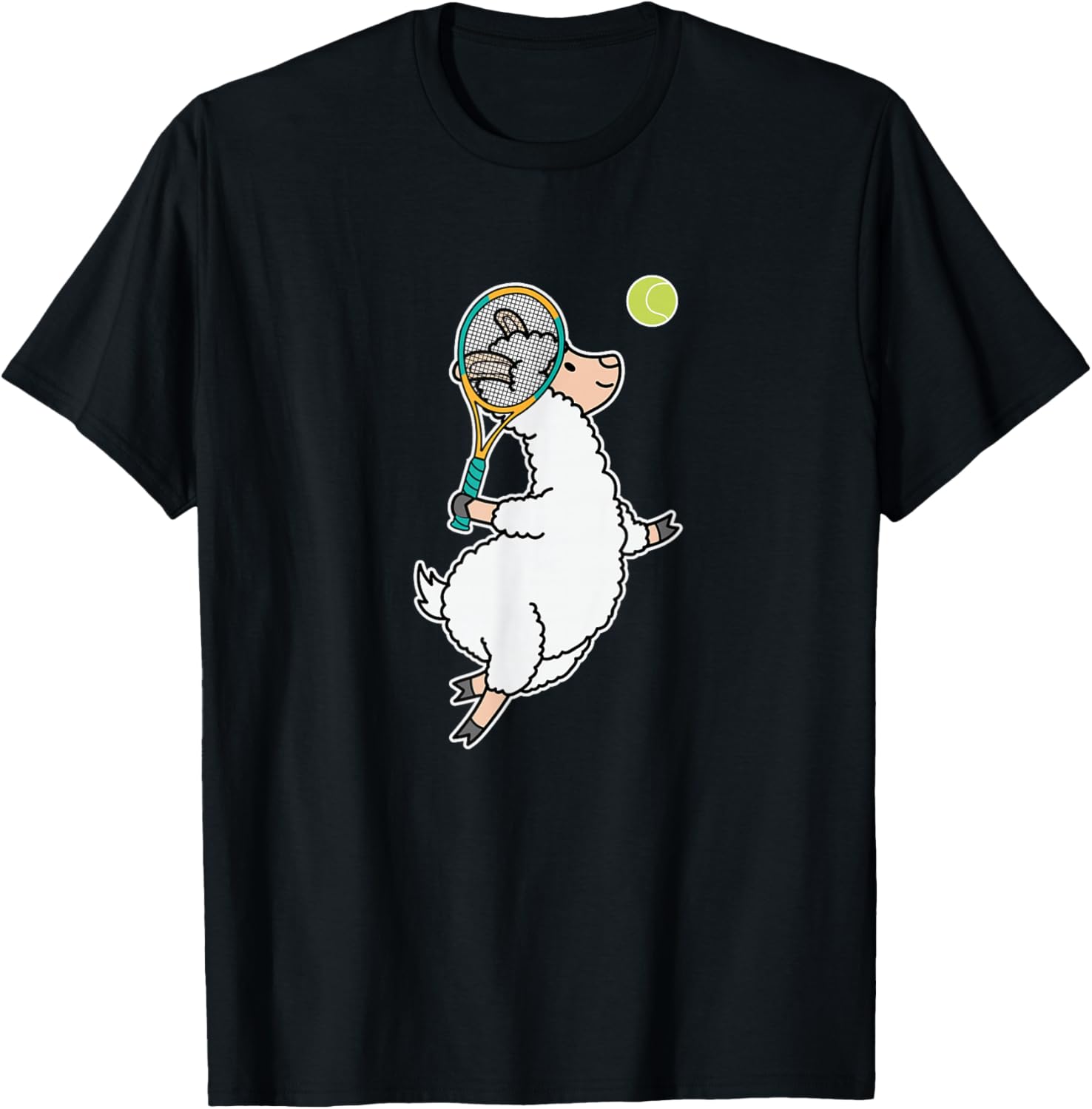 Llama plays Tennis T-Shirt - T-Shirt | Black
