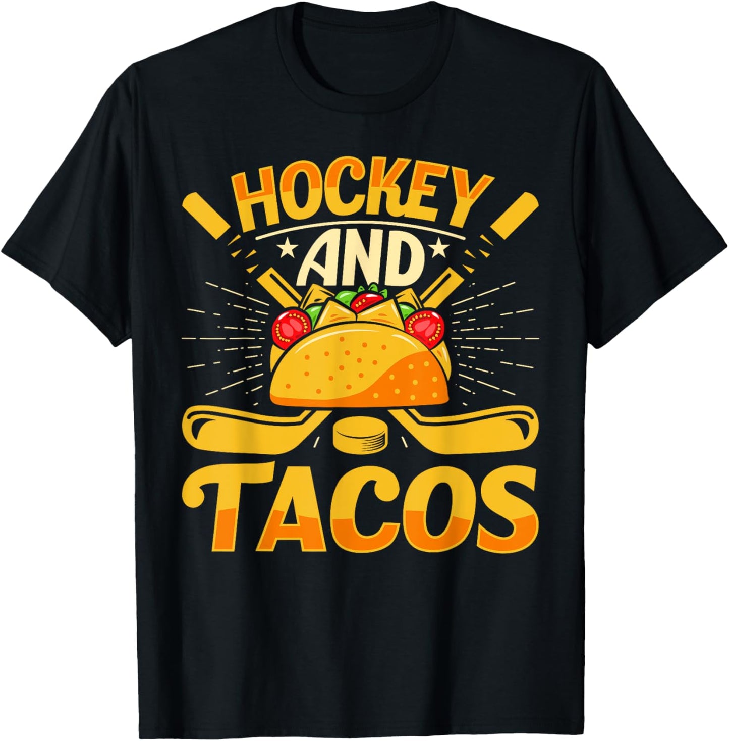 Hockey and Tacos Funny Ice Hockey Lover Youth Player Kids T-Shirt - T-Shirt | Black