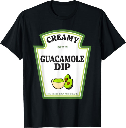Creamy Guacamole Dip Condiment Costume Party Matching T-Shirt - T-Shirt | Black