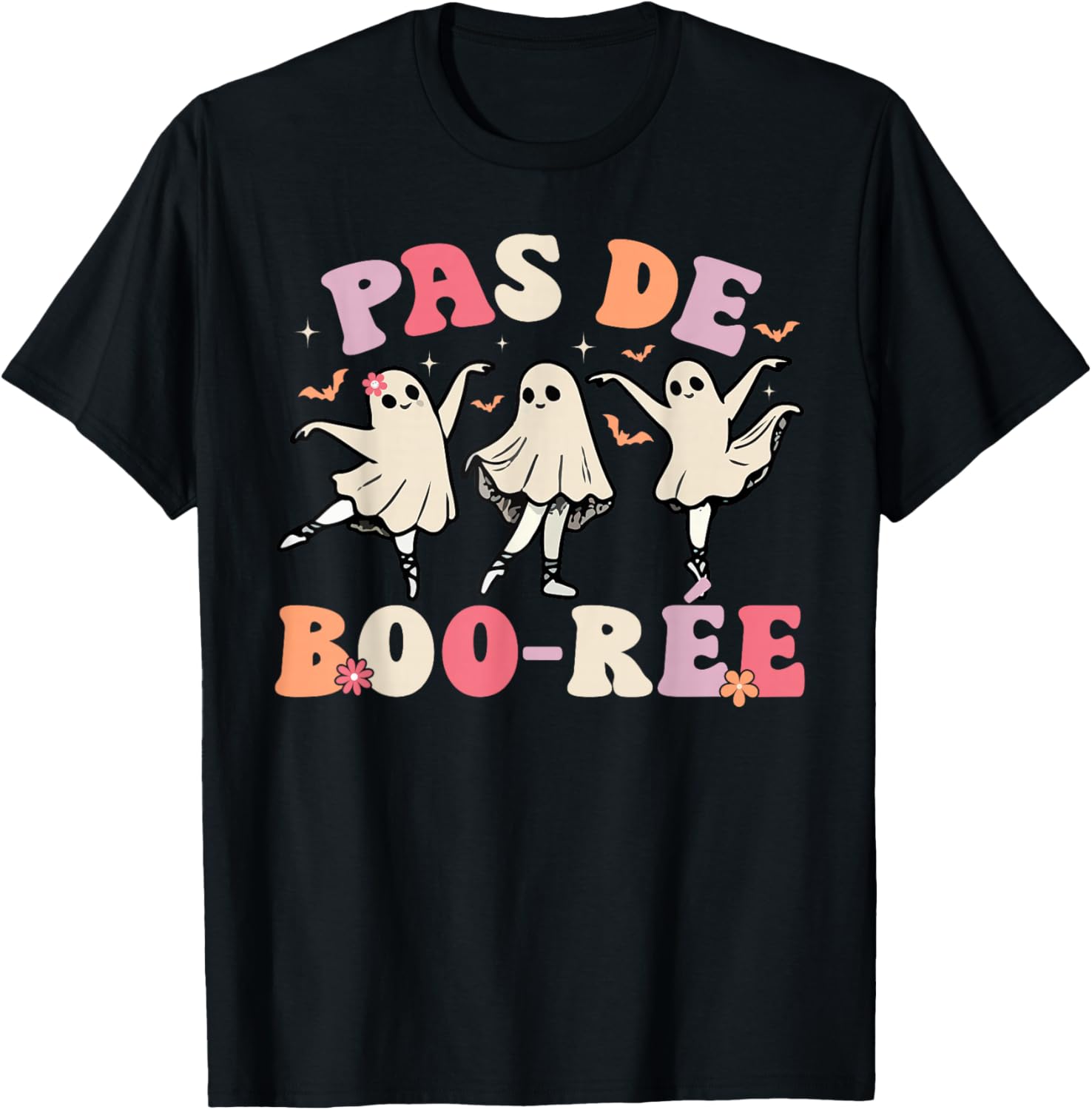 Pas de BOO-rée Ghost Ballet Dancer Halloween Dance Teacher T-Shirt - T-Shirt | Black