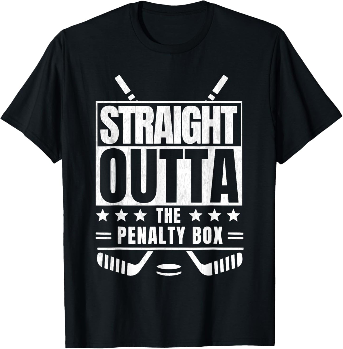 Youth Straight Outta the Penalty Box Kids Funny Boys & Girls T-Shirt - T-Shirt | Black