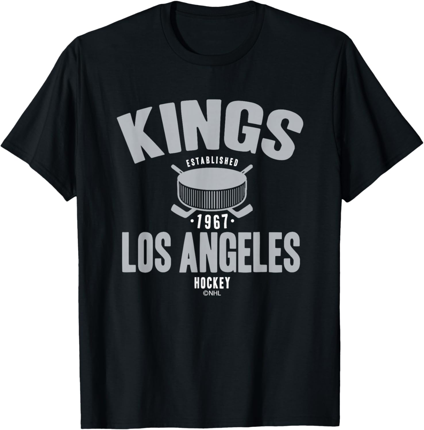 Los Angeles Kings Hockey Puck Black Officially Licensed T-Shirt - T-Shirt | Black