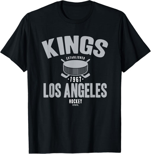 Los Angeles Kings Hockey Puck Black Officially Licensed T-Shirt - T-Shirt | Black