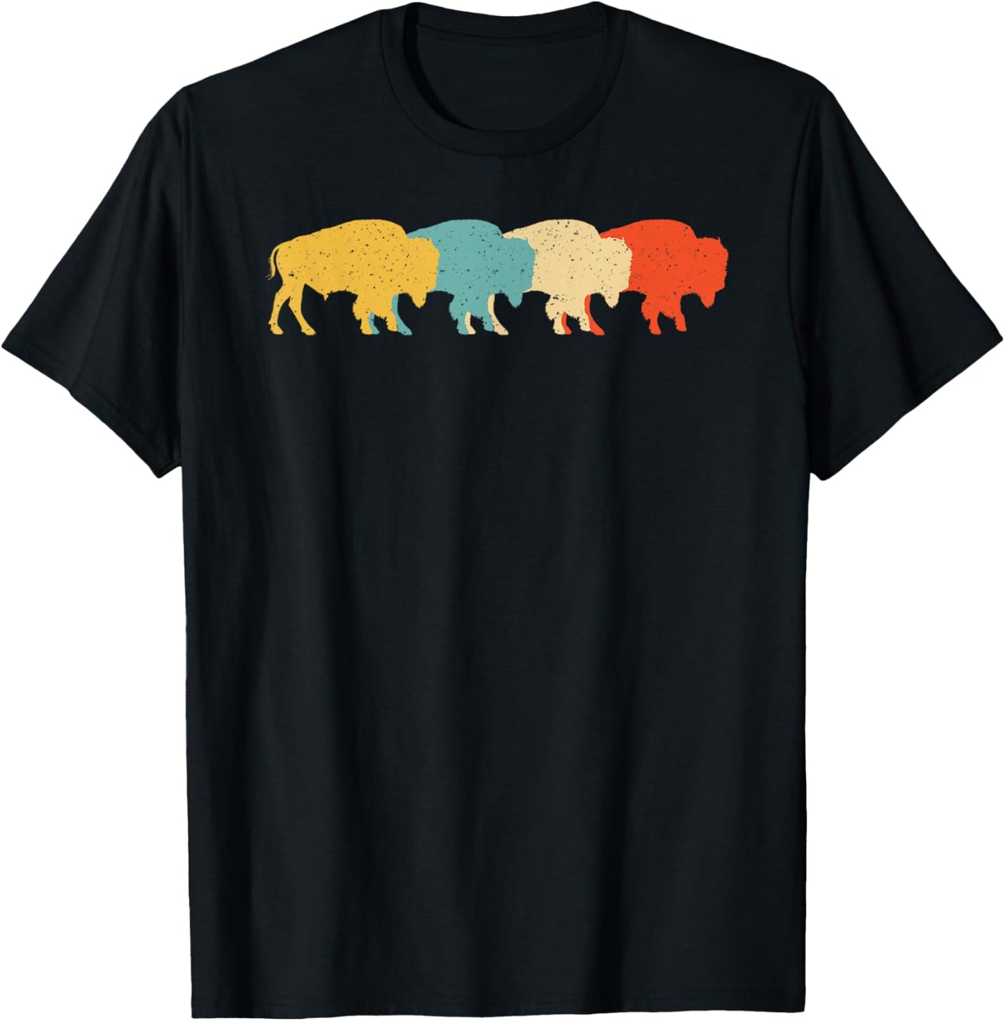 Cool Bison Design Women Kids Buffalo Bison Lovers T-Shirt - T-Shirt | Black