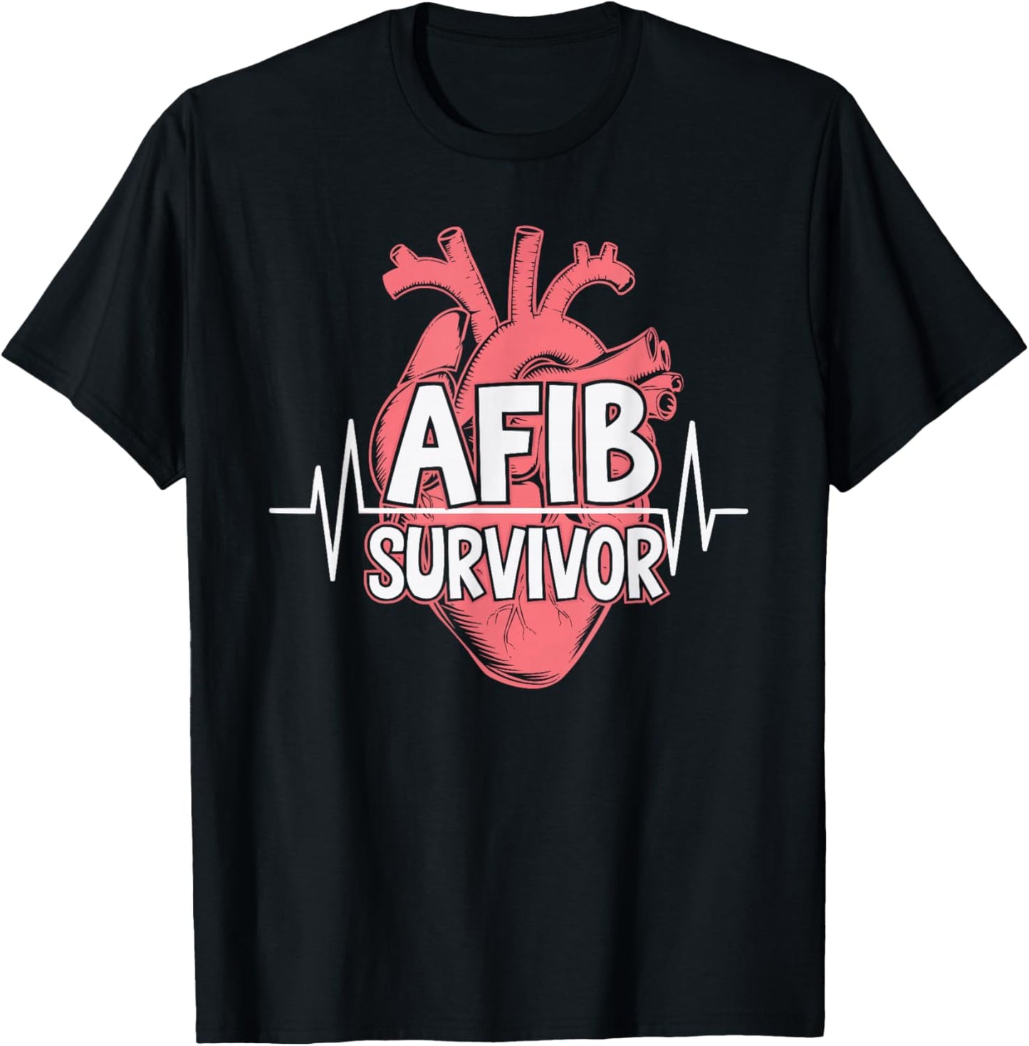 Atrial Fibrillation Medical Heart Disease Arrhythmia T-Shirt - T-Shirt | Black