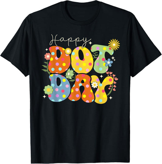 Happy Dot Day Colorful Cute Polka Dot Boy Girl Kids Toddlers T-Shirt - T-Shirt | Black