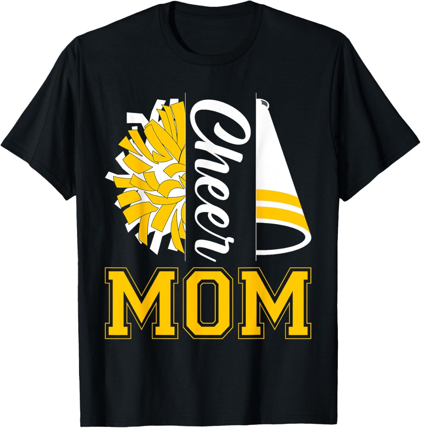 Vintage Cheer Mom Proud Cheerleader Mama Mother Women T-Shirt - T-Shirt | Black