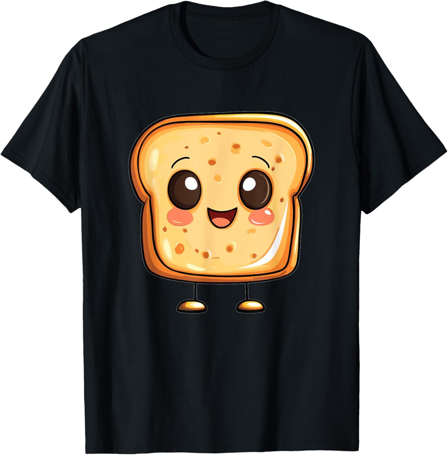 Adorable Toast Cartoon T-Shirt - T-Shirt | Black