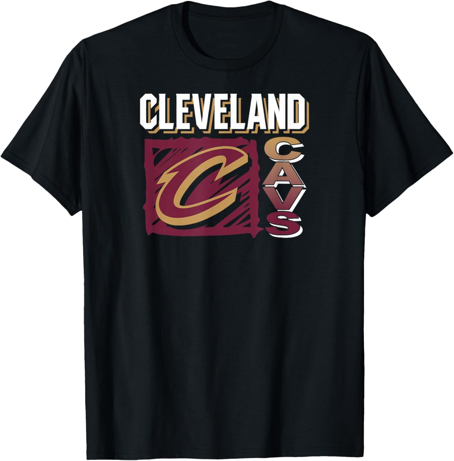 NBA - Cleveland Cavaliers Scribble Square Black T-Shirt - T-Shirt | Black