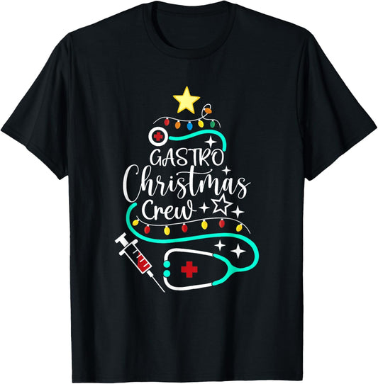 Gastro Christmas Crew Gastroenterology Nurse Endoscopy Techs T-Shirt - T-Shirt | Black