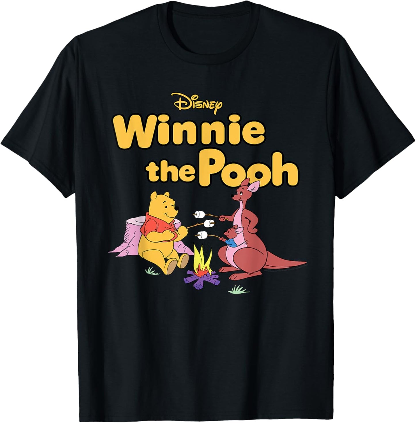 Disney Winnie the Pooh Kanga and Roo Camping Marshmallows T-Shirt - T-Shirt | Black
