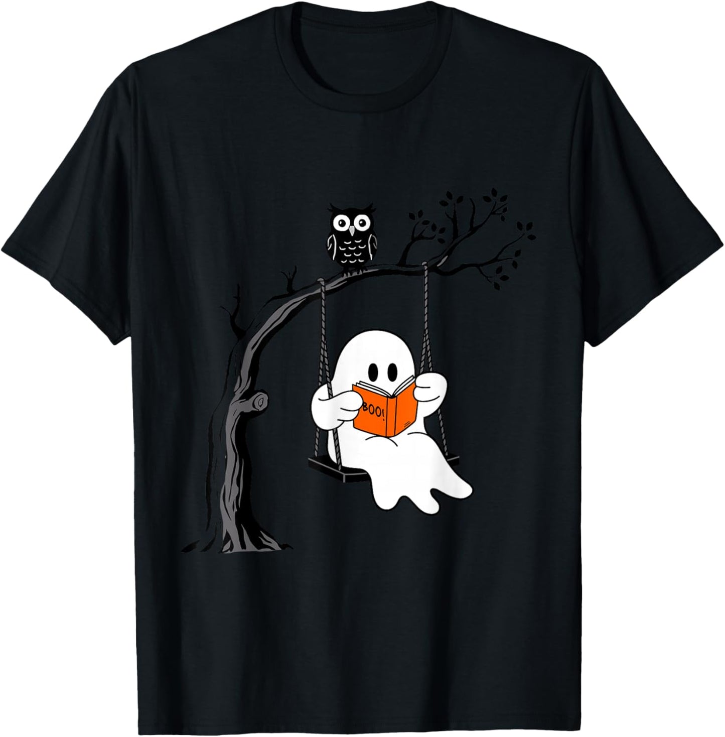 Halloween Ghost Swing Reading Vintage Costume Women Kids Men T-Shirt - T-Shirt | Black