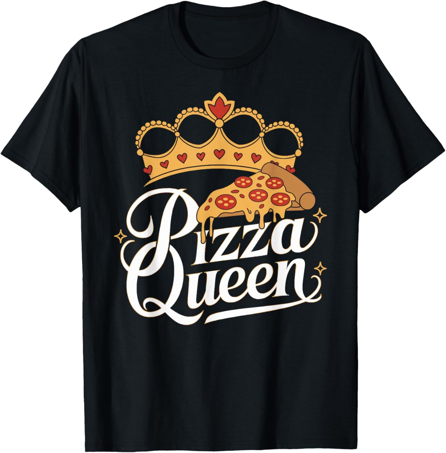 Pizza Queen Girl Loves Pizza Funny Pizza Maker Baker T-Shirt - T-Shirt | Black