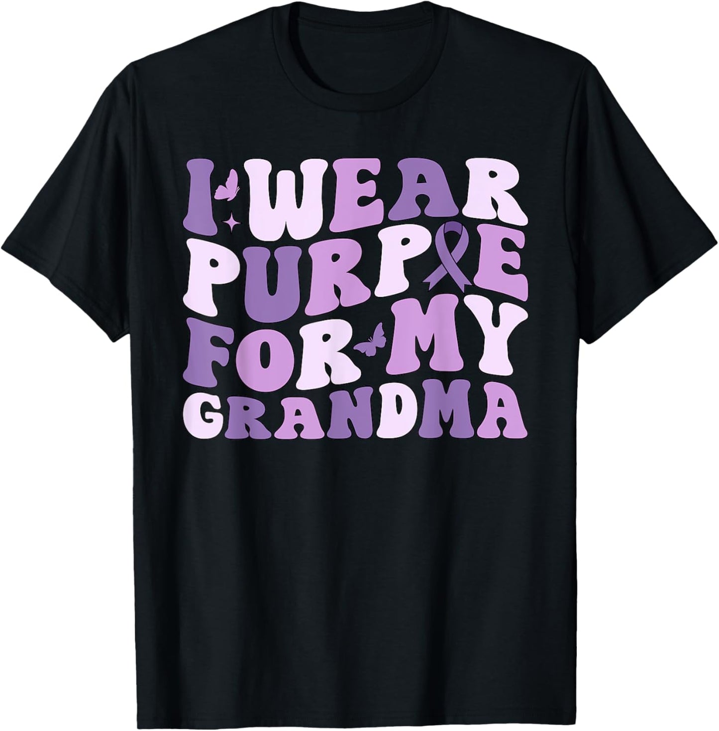 I Wear Purple For My Grandma Pancreatic Cancer Awareness T-Shirt - T-Shirt | Black