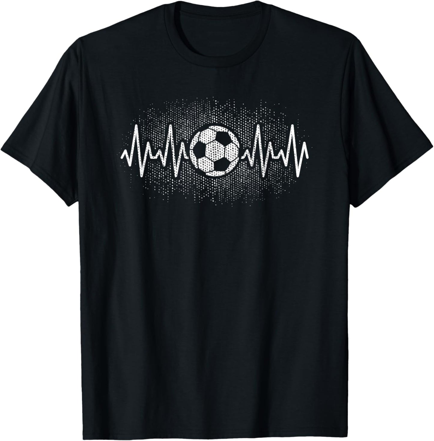 Soccer Heartbeat Vintage Soccer Player Men Boys Kids T-Shirt - T-Shirt | Black