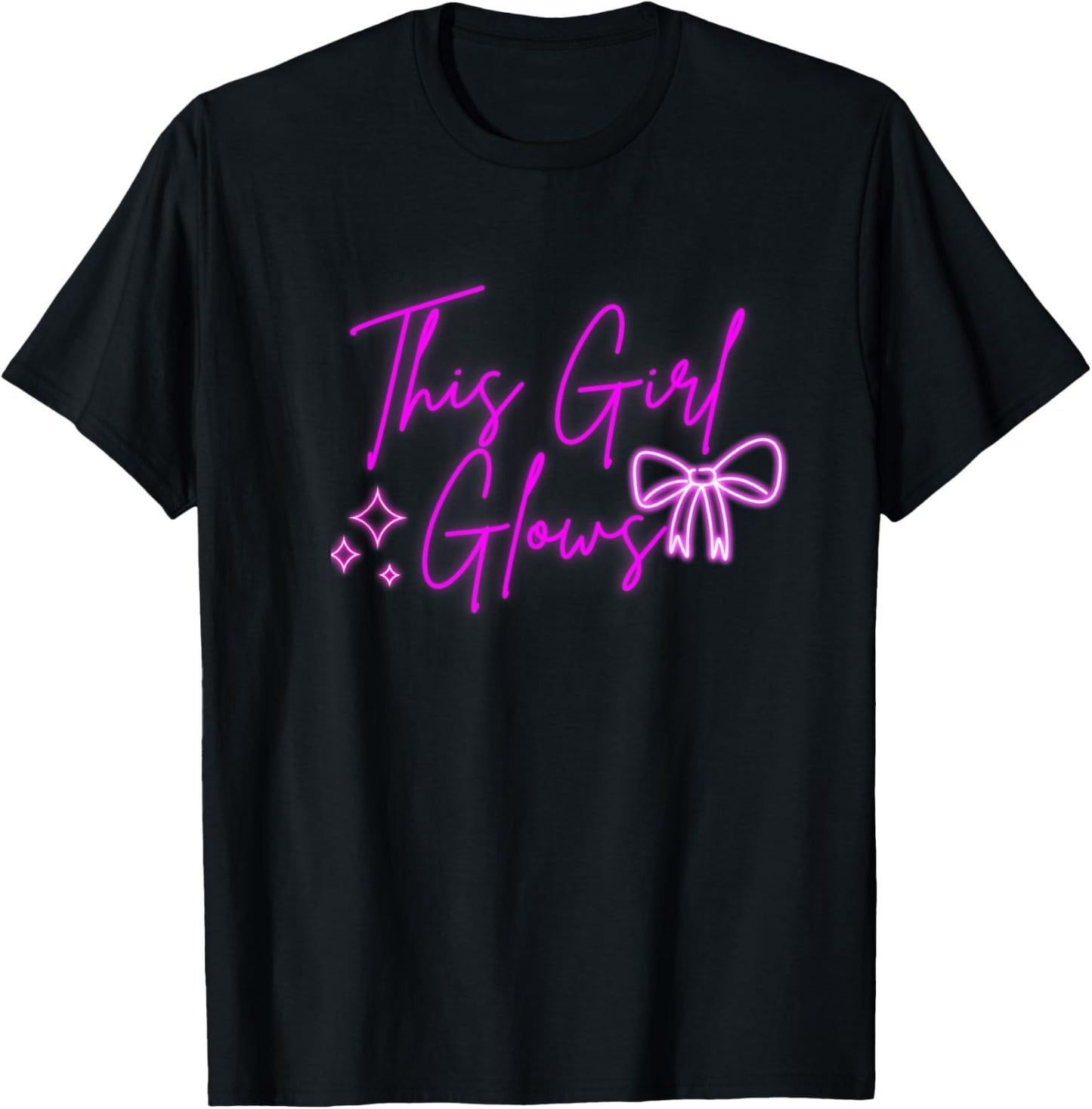 This Girl Glows For Kids Tie Dye Bright Colors 80's and 90's T-Shirt - T-Shirt | Black