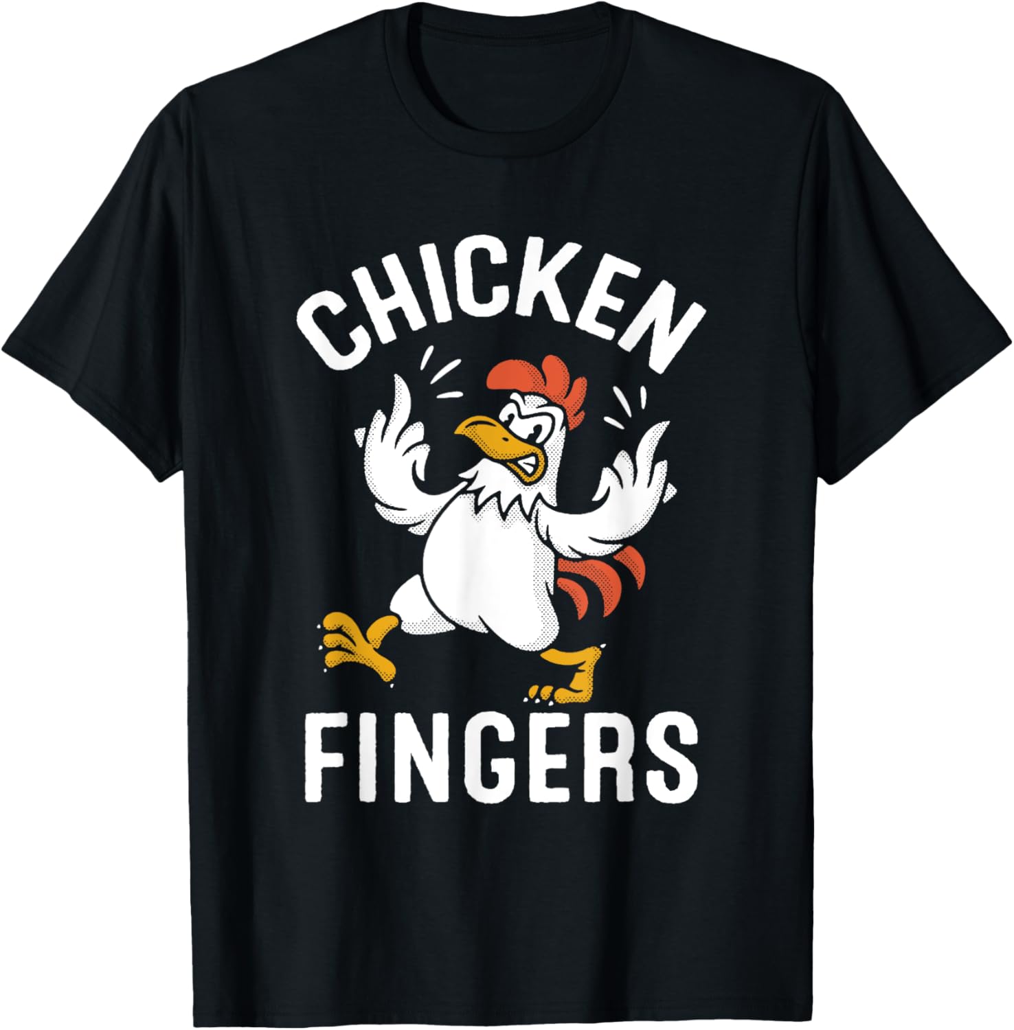 Chicken Fingers Funny Middle Finger Animal T-Shirt - T-Shirt | Black