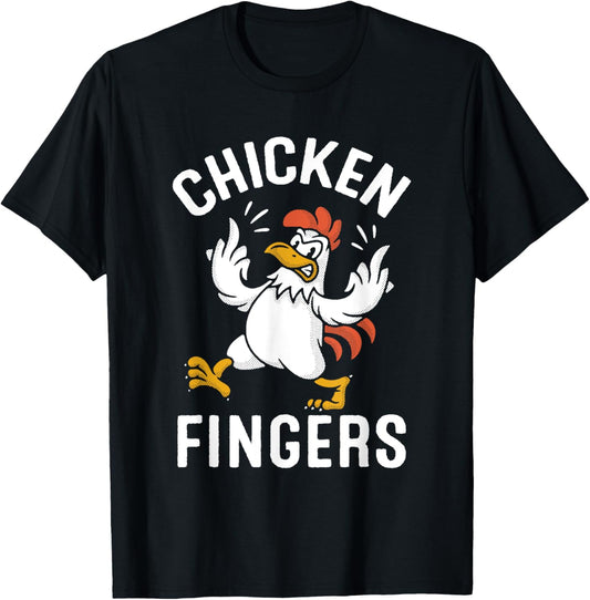 Chicken Fingers Funny Middle Finger Animal T-Shirt - T-Shirt | Black