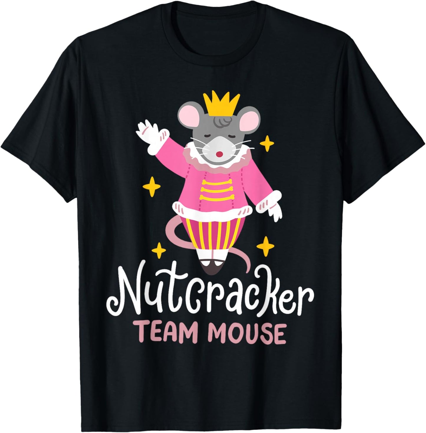 Team Mouse Nutcracker Ballet Funny Christmas Men Women Kids T-Shirt - T-Shirt | Black