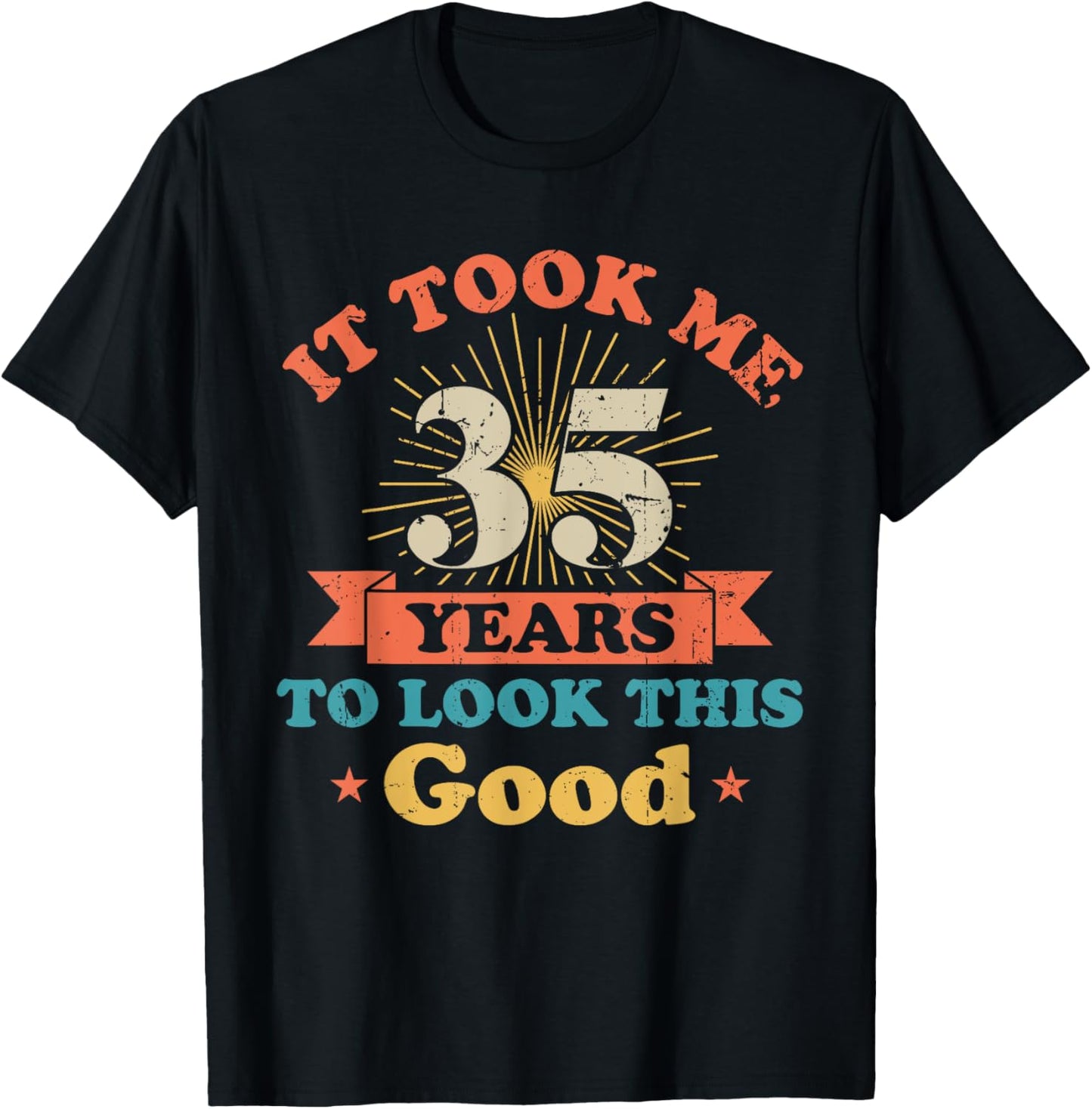 Vintage Funny Humor 35th Live Legends Men Women Birthday T-Shirt - T-Shirt | Black