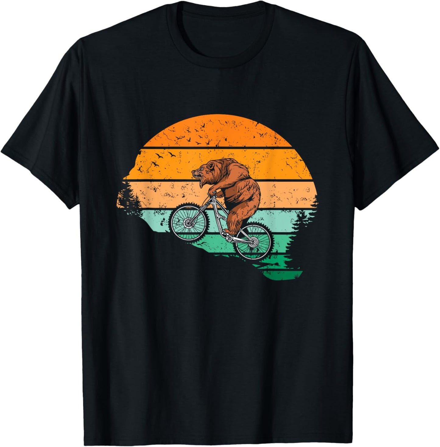 Mountain Bike Grizzly Bear Cycling Funny MTB Cyclist T-Shirt - T-Shirt | Black